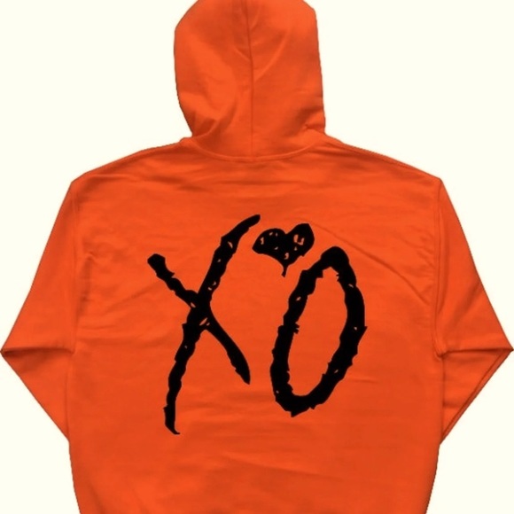 XO Hoodie Orange with Black XO Designs - Picture 2 of 2